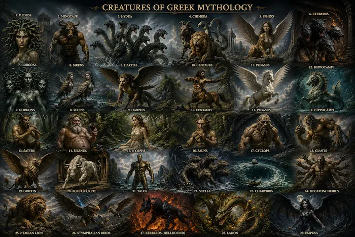 29 Greek Mythology Creatures: Monsters, Beasts & Legendary Beings