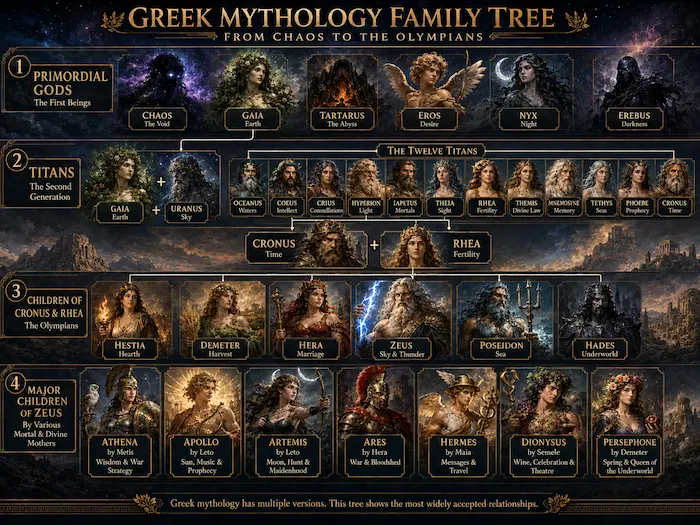 The Greek mythology family tree 1